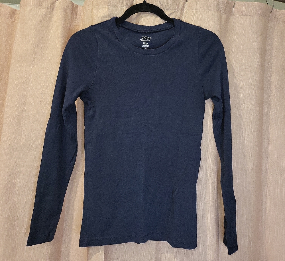 J. Crew Navy Blue Long Sleeve Muscle Tee